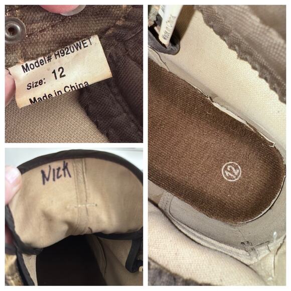 Ducks Unlimited Wading Shoe Men's 12 Multicolor Camo Lace Up Ankle Boots - Picture 15 of 15